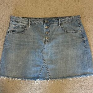 Old Navy Button Fly Raw Edge Jean Skirt